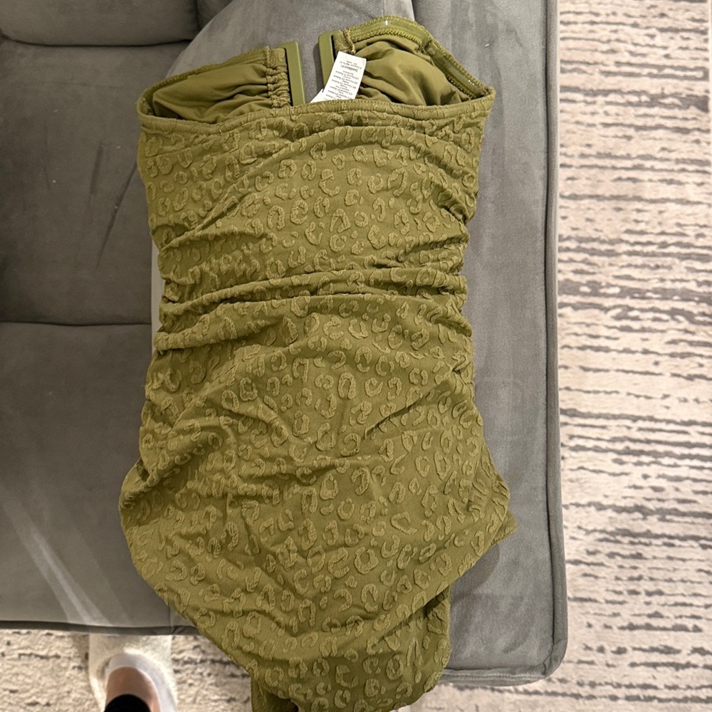 Zimmermann Olive Green Cheetah One Piece Swimsuit NWT - Picture 3 of 4